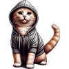 Katze trägt Kapuzenpullover
