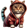 Cute Kitten Wearing Hoodie