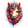Buntes Einhorn-Pferdchen im Regenbogenrausch