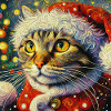 Getigerter Weihnachtsmann im Van-Gogh-Stil