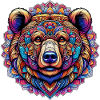 Bär mit Mandalas verziert