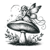 Fairytale fairy on mushroom