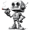 Robot with cigar