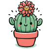 Cute cactus with flower