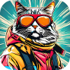 Cool cat with sunglasses