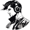 Cool man with headphones