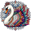 Schwan mit Mandalas verziert