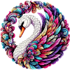 Schwan mit Mandalas verziert