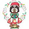 Sheepadoodle Hund Auf Pilz Weihnachtskranz