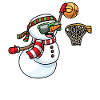 Snowman Playing Basketball Game Christmas