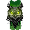 Enchanting Nocturne: Owl's Emerald Gaze