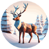 Reindeer Low Poly Christmas