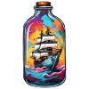 Flaschenschiff / Flaschenpost / Ahoi / Anker