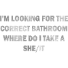 CORRECT BATHROOM TAKE A SHE/IT