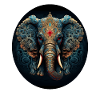 Blauer Mandala Elefant