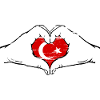 Turkey flag heart shape used