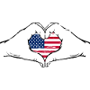 USA Flag Heart Shape Used