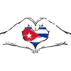 Cuba flag heart shape used