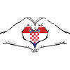 Croatia Flag Heart Shape Used