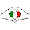 Italy flag heart shape used