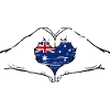Australia flag heart shape used