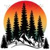 SUNSET MOUNTAIN AND TREES