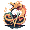 Letter V with dragon