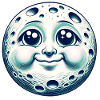 Funny Moon with Face