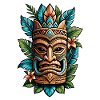 tiki beach - statue polynèsie