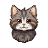 Amerikansk Bobtail Katt Söt Lycklig Kawaii Tecknad Fotboll
