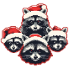 Raccoon Santa Hat Quartet Christmas
