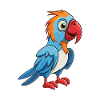 Papegøje sød glad Kawaii tegneserie clipart dyr