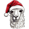 Alpaca Christmas Animal Head Llama