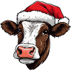 Cow Christmas Animal Head