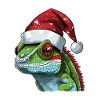 Chameleon Christmas Animal Head