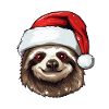 Sloth Christmas Animal Head