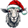 Goat Xmas Christmas Animal Head