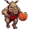 Joueur de basket-ball hippopotame