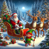 Weihnachtsmann im Weihnachtsschlitten