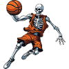 Skeleton basketball player