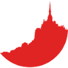Mont Saint Michel red silhouette