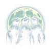 Three Sasquatch Howling Moon