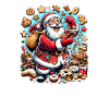 Lustiger Weihnachtsmann Nascht Gerne - Plätzchen