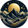 Landscape, Mountains, Moon, Stars, Night