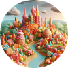 Candy World Landschaft bunt Animation