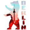 Berliner Bär gefüllt mit Skyline Fernsehturm