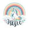 Einhorn unter einem Regenbogen