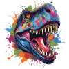 T-Rex Dinosaurier Kopf mit Graffiti-Stil