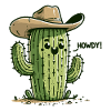Kaktus mit Cowboyhut