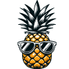 Pineapple with sunglasses